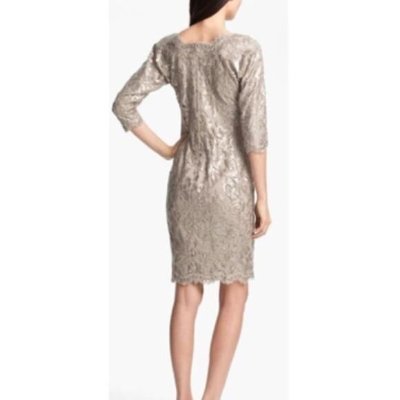Tadashi Shoji Embroidered Sequin Dress, Size 2P - Picture 2 of 9